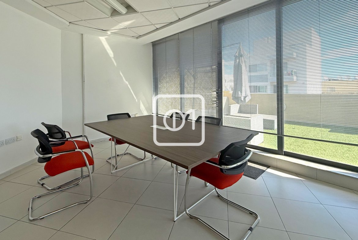 furnished penthouse office with terrace