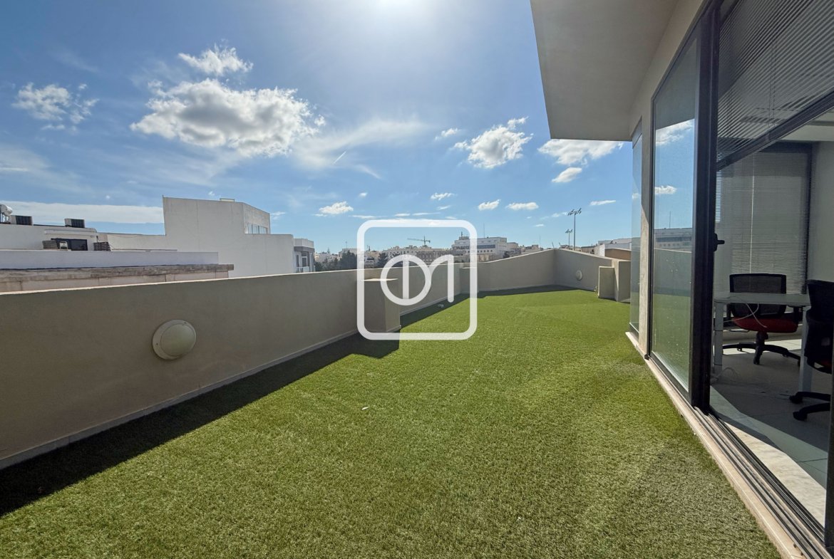 furnished penthouse office with terrace