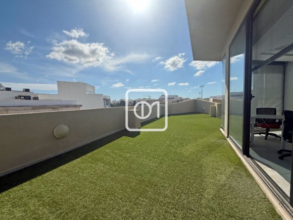 furnished penthouse office with terrace