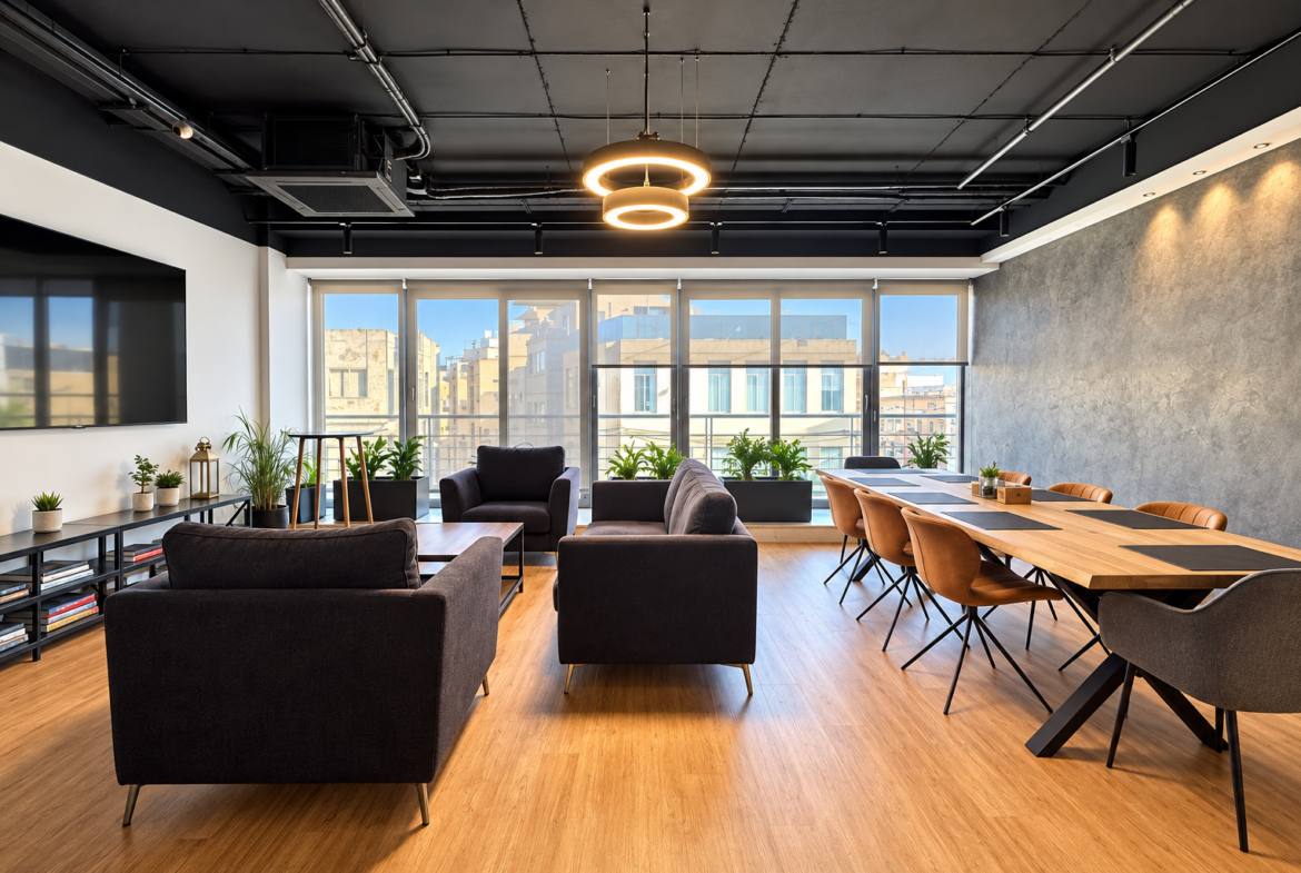 Furnished Office With Rooftop Terrace