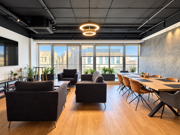 Furnished Office With Rooftop Terrace